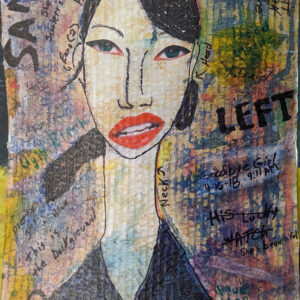 Mixed Media Expressionist Portrait on cardboard