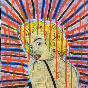 Marilyn Monroe In The Red Rain 14 X 11″ (355 X 280MM) Mixed Media/Collage