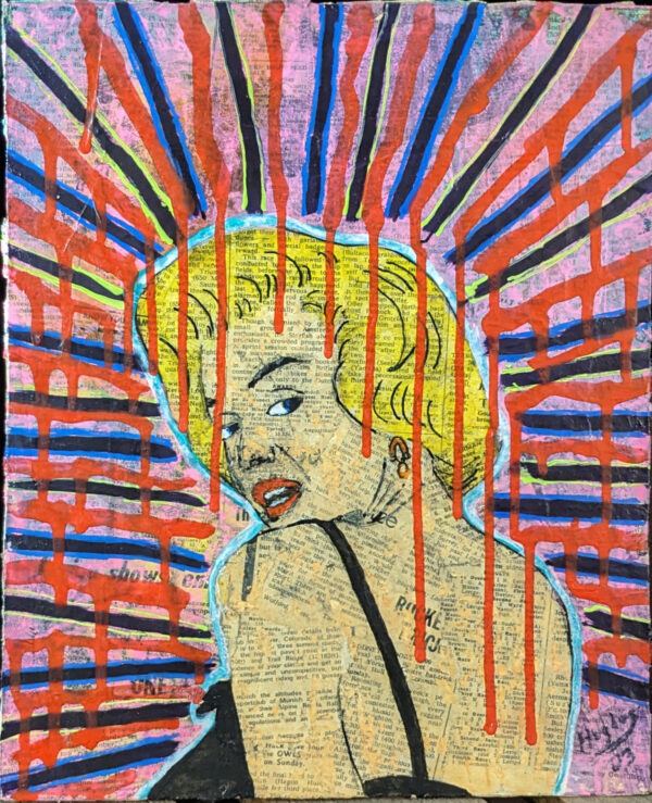 Marilyn Monroe In The Red Rain 14 X 11″ (355 X 280MM) Mixed Media/Collage