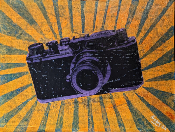 Mixed media Collage Leica Camera Painting